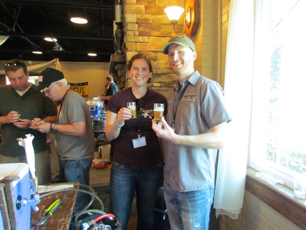 Margaret and Brian bask in the glow of homebrew glory among the pros.